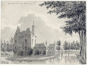 Gezicht op het kasteel Den Engh bij Vleuten